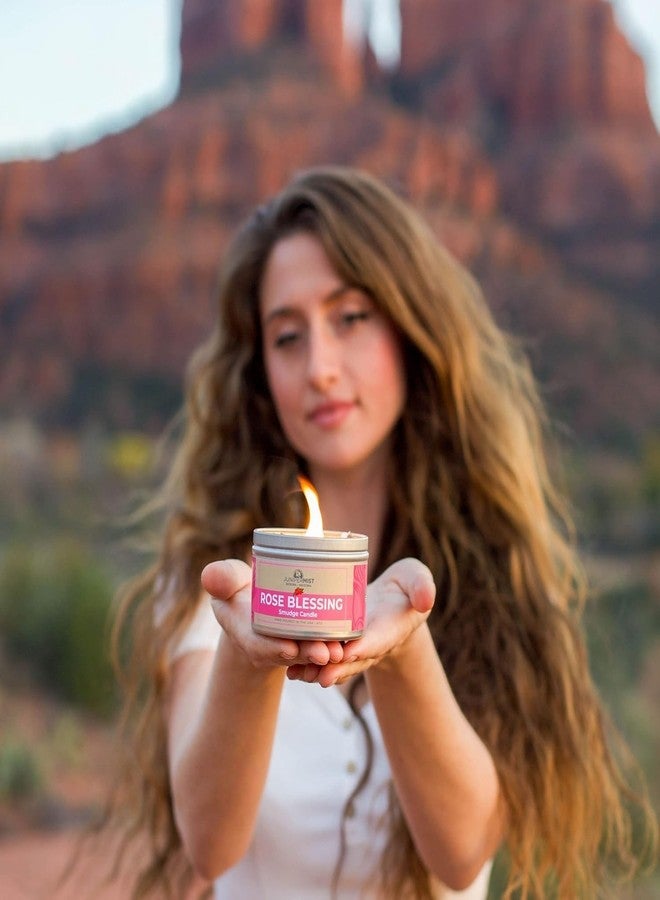JUNIPERMIST Rose Smudge Candle (6oz) Love and Healing – Energy Cleansing Candle - Real Sage & Essential Oils – Spiritual for Protection, Meditation & Manifestation – Soy-Based - Made in The USA - Image 3